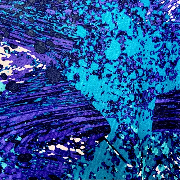 Champion Duo Dry High Waisted Leggings Blue Paint Splatter Medium - Picture 10 of 11